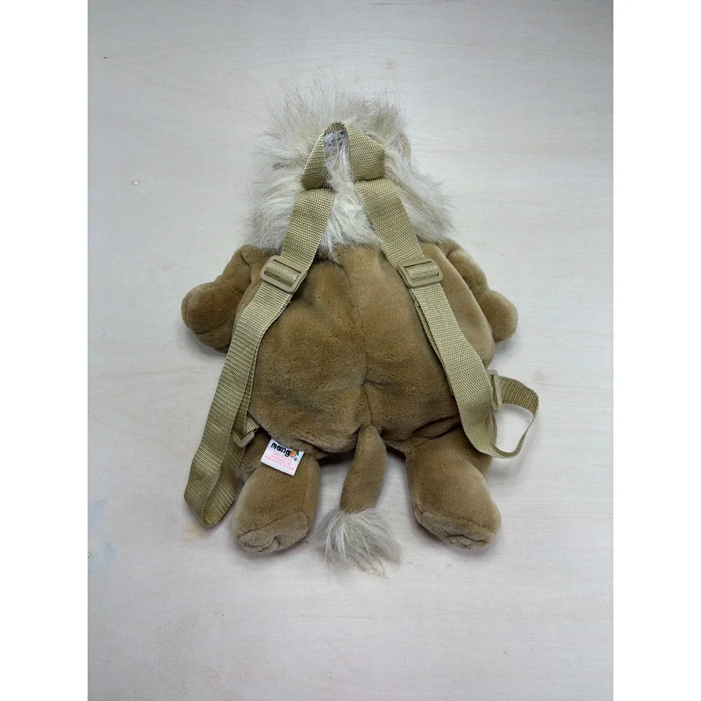 Mango Teddy Bear Co Lion Plush Backpack Vintage Tan White Mane 15 Inch Bag Rare